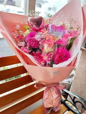 卒業式の花束（バルーン入り２)｜「西冨花園」　（大阪府池田市の花キューピット加盟店 花屋）のブログ